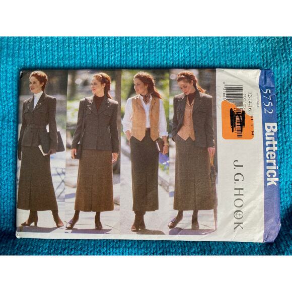 Butterick Sewing pattern 5752 suit top skirt sz 12 14 16 - Picture 1 of 5